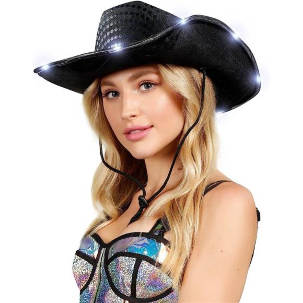 Flashing Blinky Lights Womens Cowboy Hat